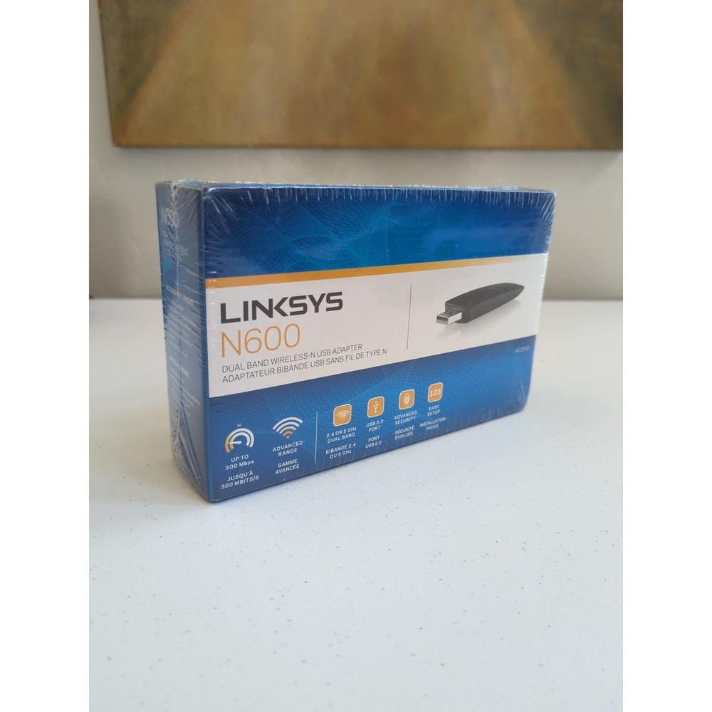 Linksys N600 Wireless-N USB Adapter AE2500 Dual-Band Black New Sealed